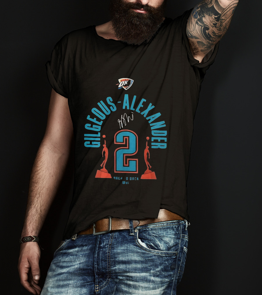 Gilgeous Alexander Oklahoma City Thunder Back 2 Back 2026 MVP T-Shirt