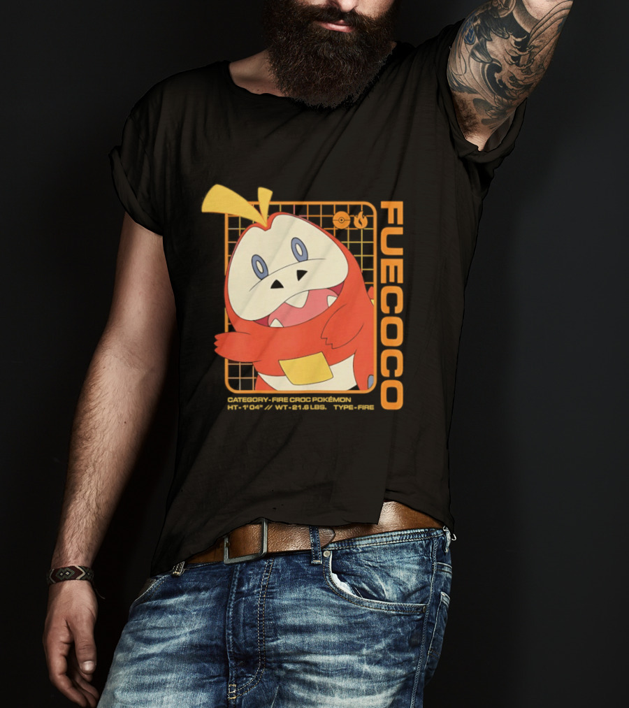 Fuecoco Fire Croc Pokémon Character Art Kanto Region T-Shirt