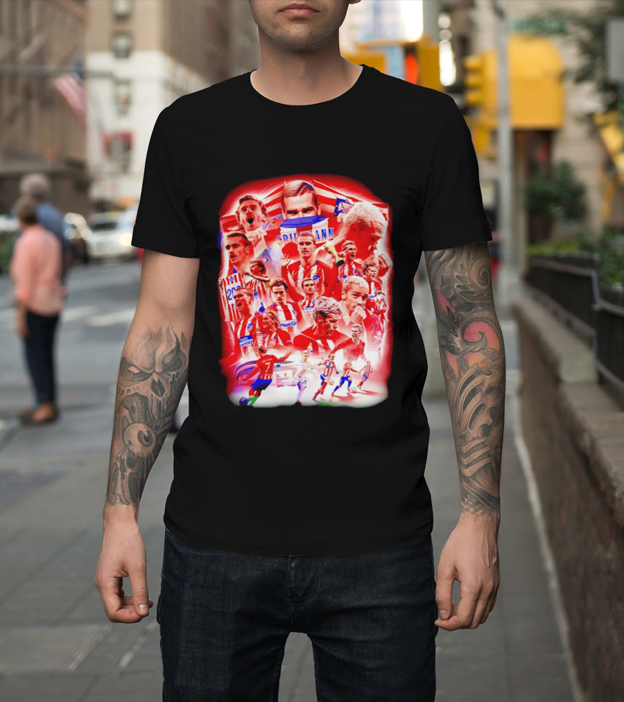 Atlético De Madrid Antoine Griezmann Fan Collage 2026 T-Shirt