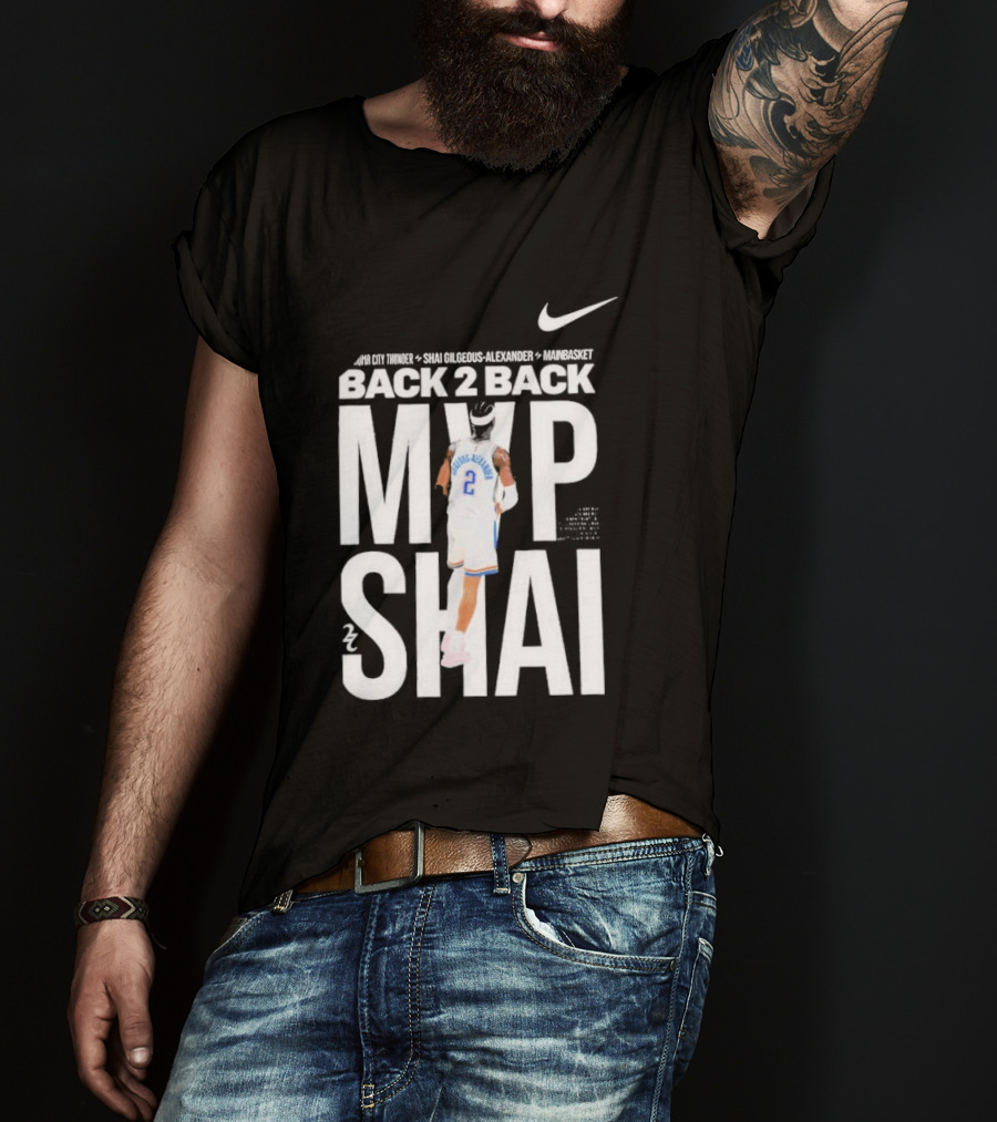 SGA Shai Gilgeous Alexander Back 2 Back MVP OKC Thunder Nike T-Shirt