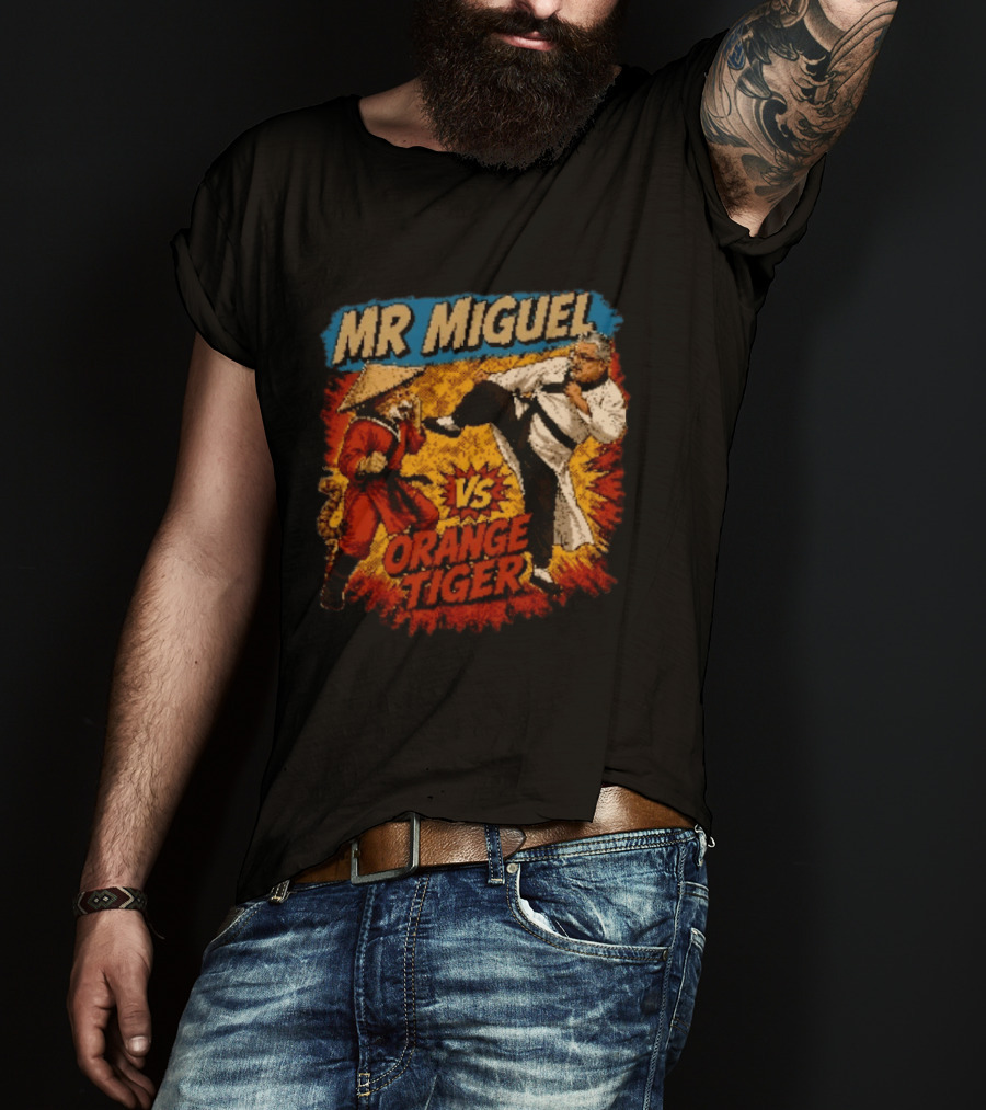 Mr Miguel Vs Orange Tiger Martial Arts Showdown T-Shirt