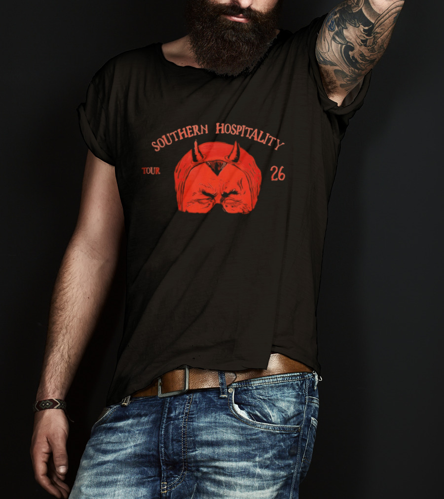 Southern Hospitality Tour 26 Devil Mask Red Horns T-Shirt