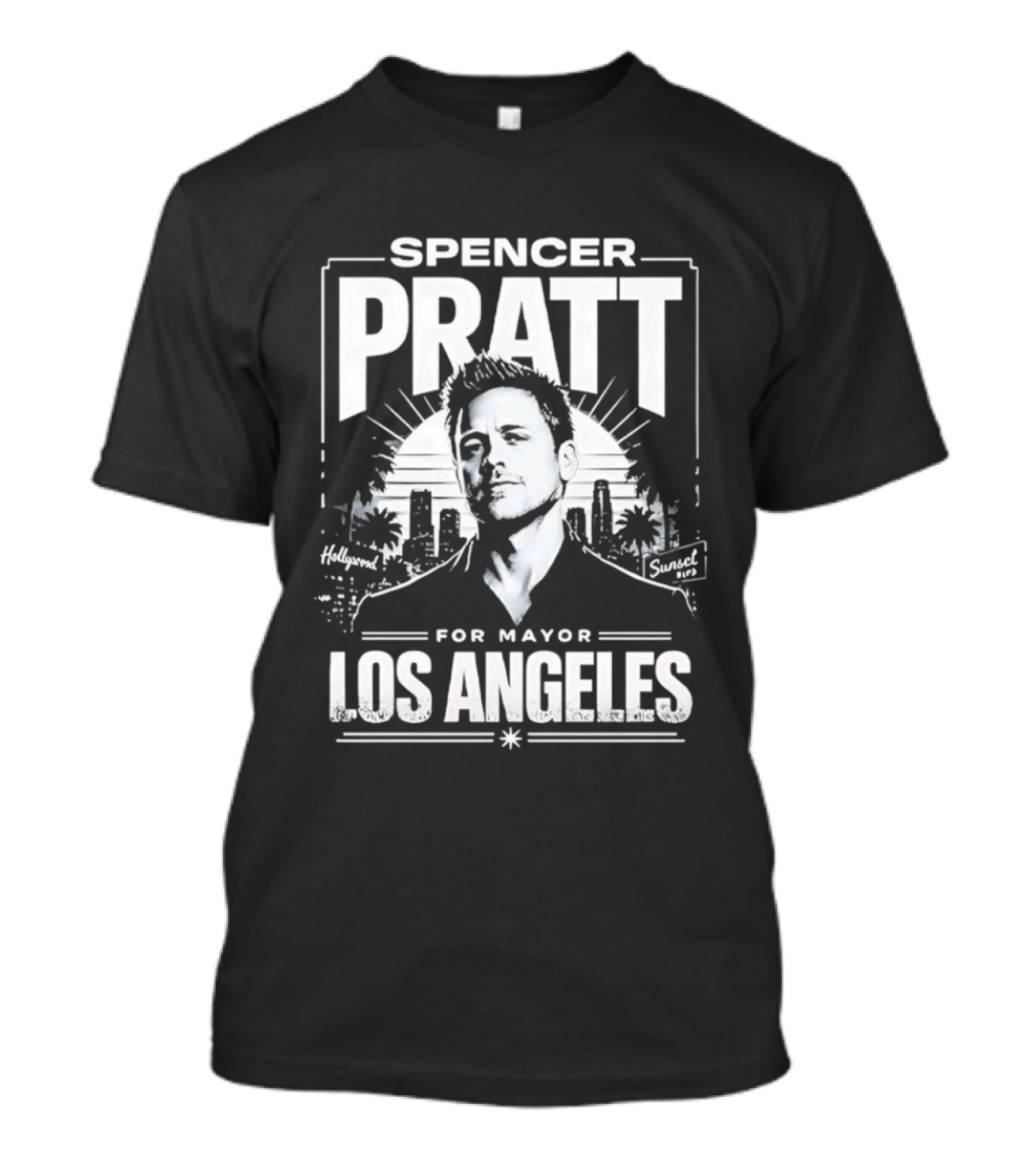 Spencer Pratt For Mayor Los Angeles City Skyline T-Shirt