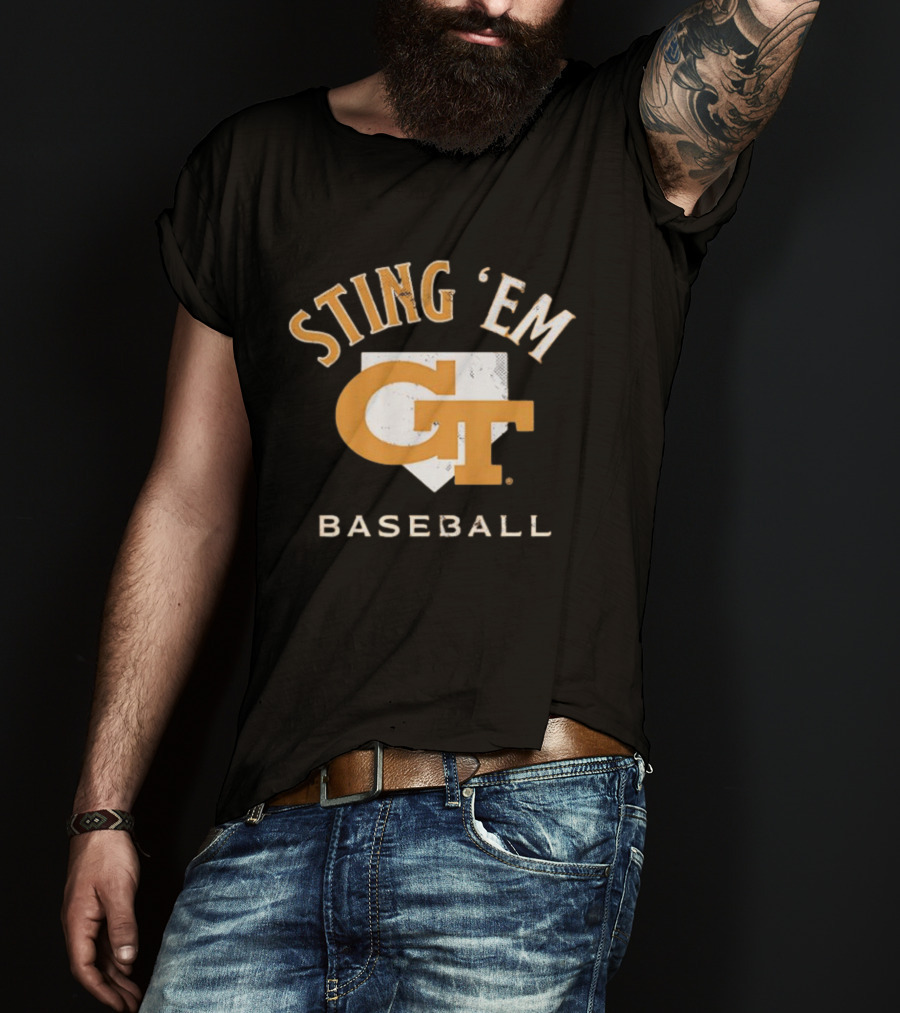 Georgia Tech Yellow Jackets Sting 'Em GT Baseball Home Plate T-Shirt