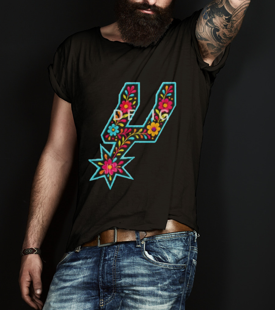 Original Spurs Floral San Antonio Spurs Basketball Nba 2026 Floral Pattern Spurs Logo 2026 T-Shirt