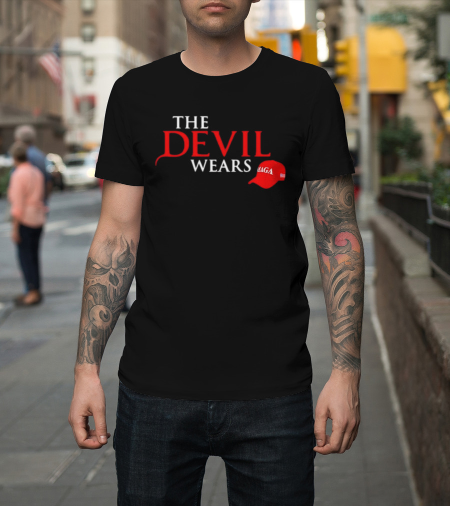The Devil Wears MAGA Hat Red T-Shirt
