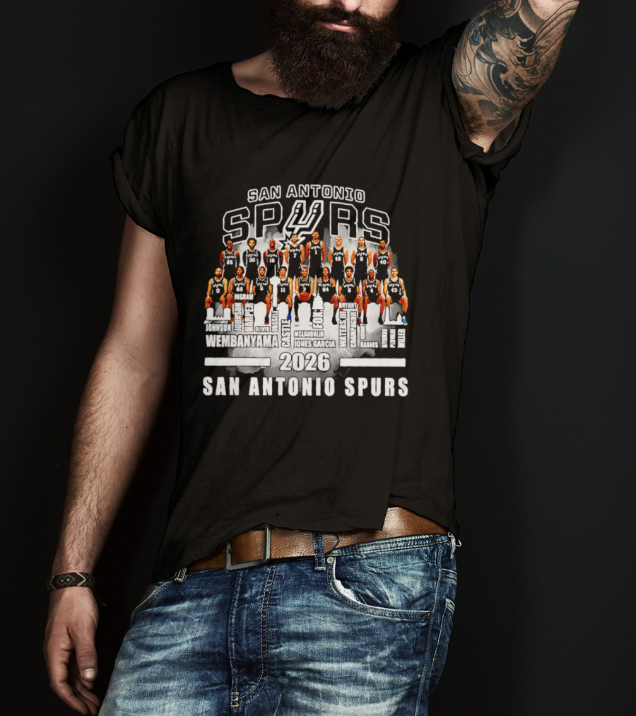 San Antonio Spurs Players 2026 Names Lineup T-Shirt