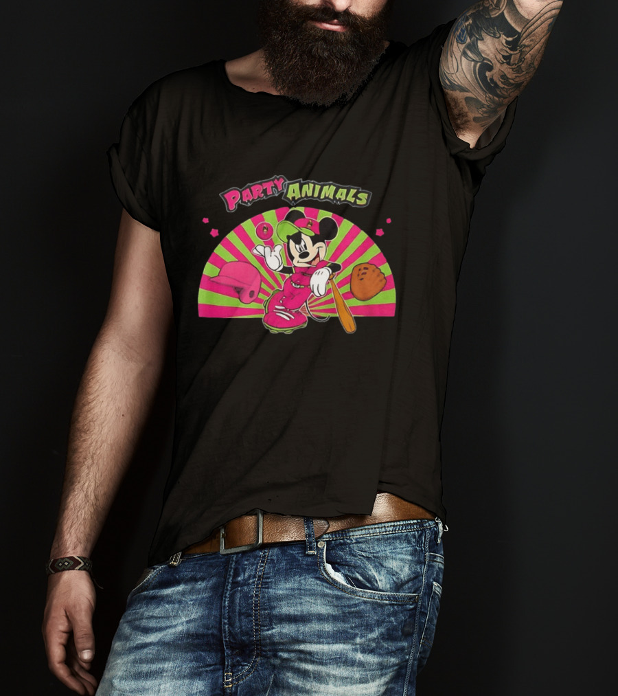 Savannah Party Animals Mickey Mouse Baseball Fun 2026 T-Shirt