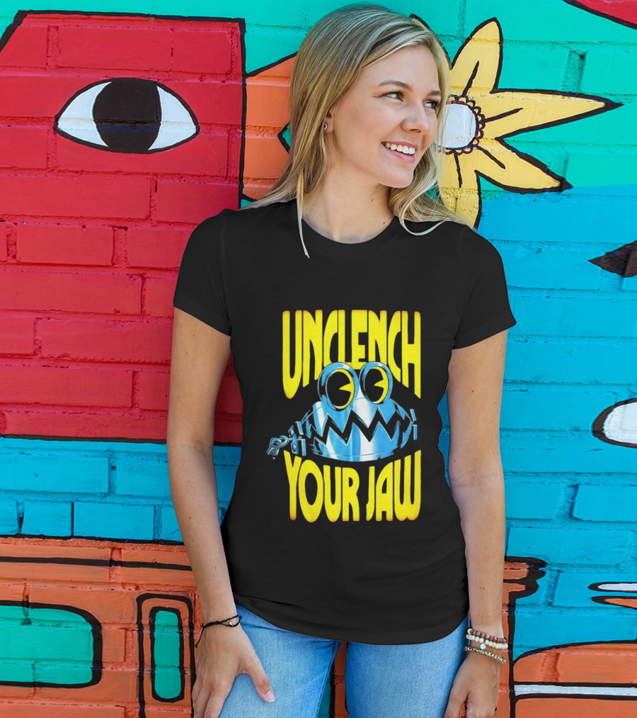 Unclench Your Jaw Blue Metal Trap Cartoon T-Shirt