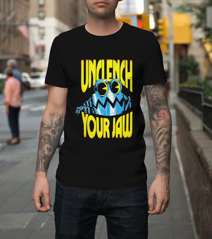 Unclench Your Jaw Blue Metal Trap Cartoon T-Shirt