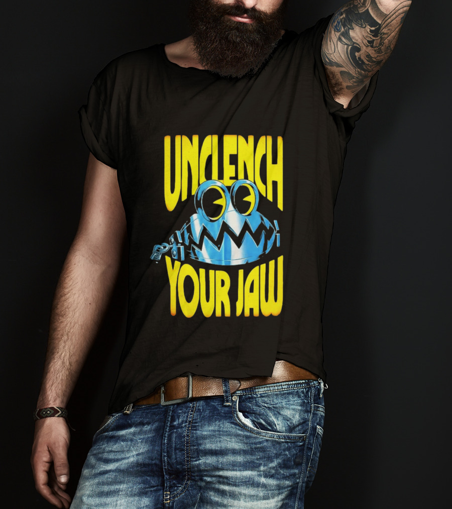 Unclench Your Jaw Blue Metal Trap Cartoon T-Shirt