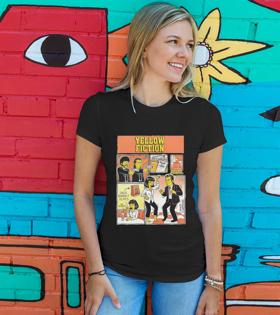 Yellow Fiction Royale Cheese Dance Champions Jack Rabbit Slim's T-Shirt