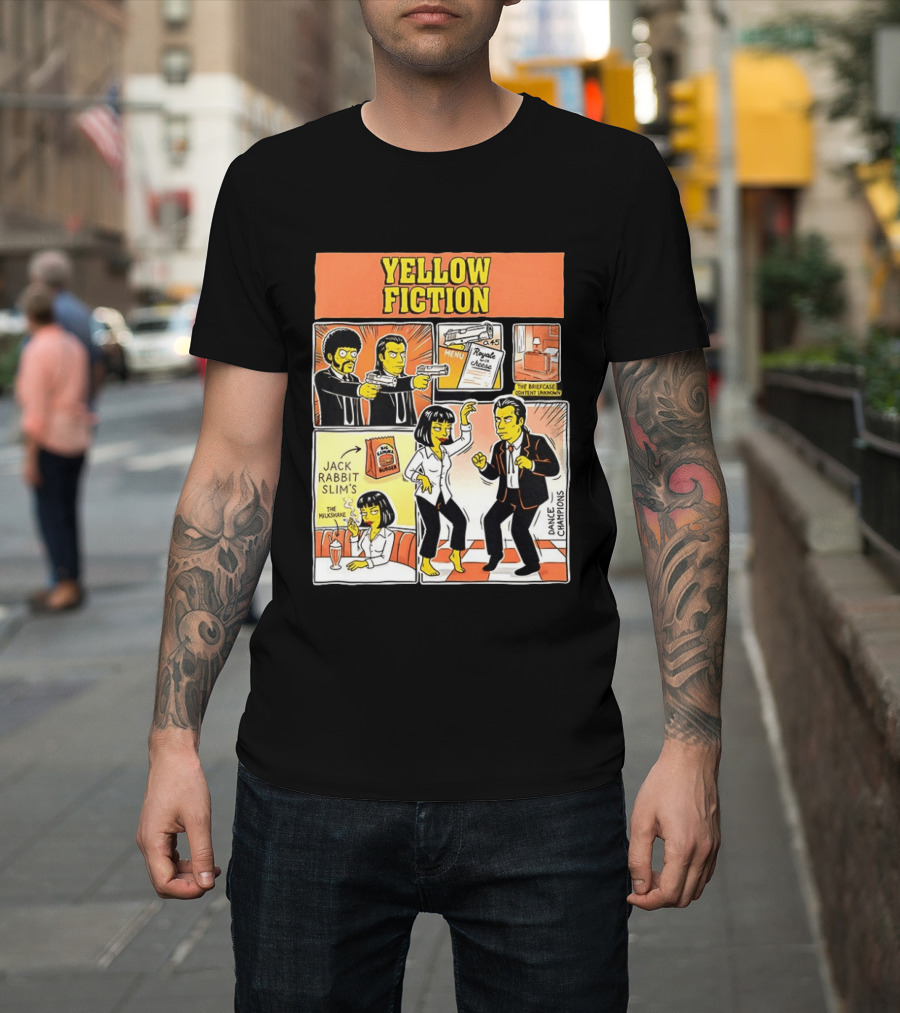 Yellow Fiction Royale Cheese Dance Champions Jack Rabbit Slim's T-Shirt