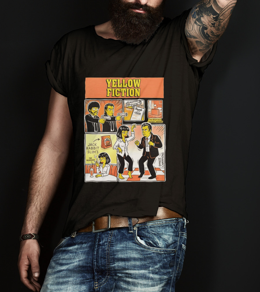Yellow Fiction Royale Cheese Dance Champions Jack Rabbit Slim's T-Shirt