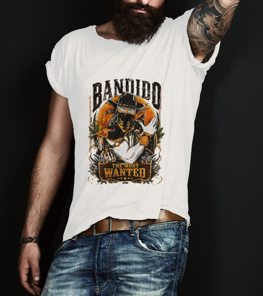 Bandido El Más Buscado The Most Wanted Cowboy Outlaw Western T-Shirt