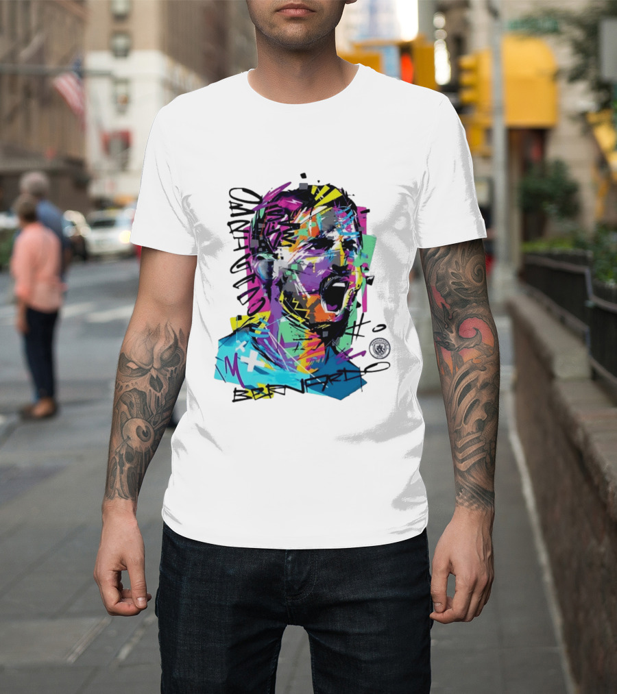Bernardo Silva Manchester City FC 2026 Dynamic Paint Explosion T-Shirt