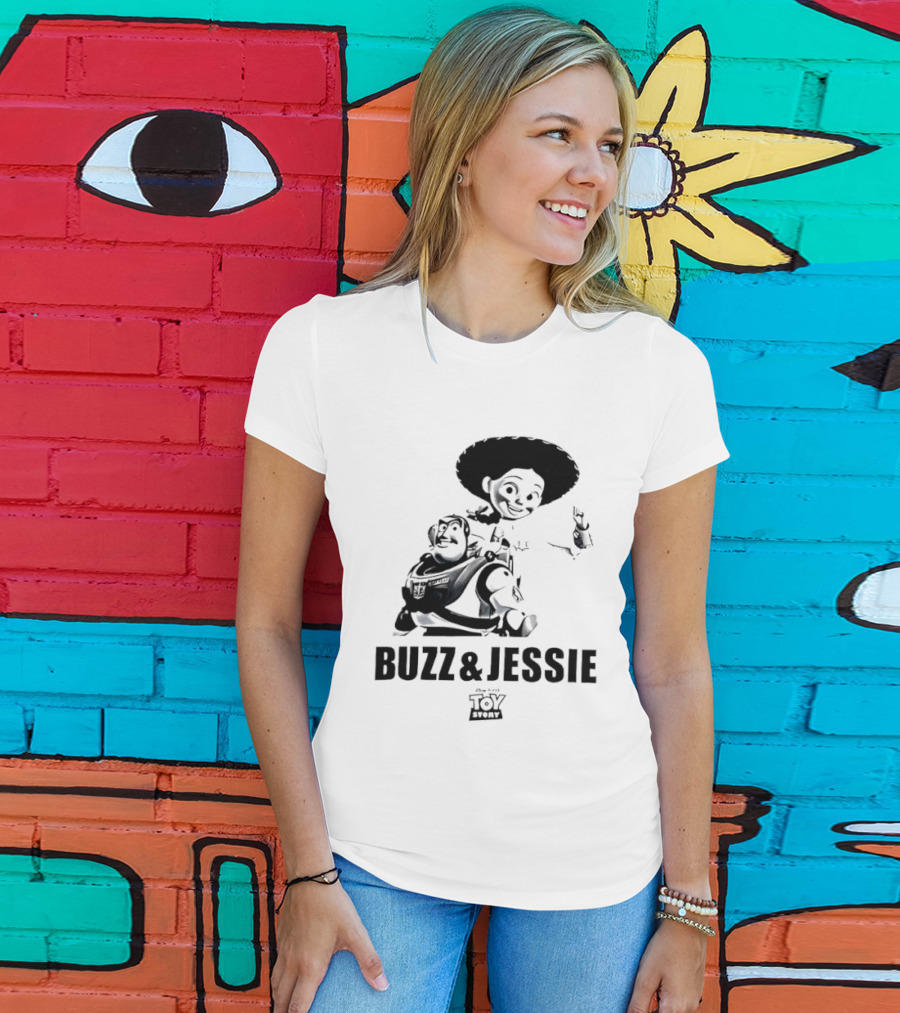 Buzz Lightyear Jessie Toy Story Disney Cartoon Characters T-Shirt