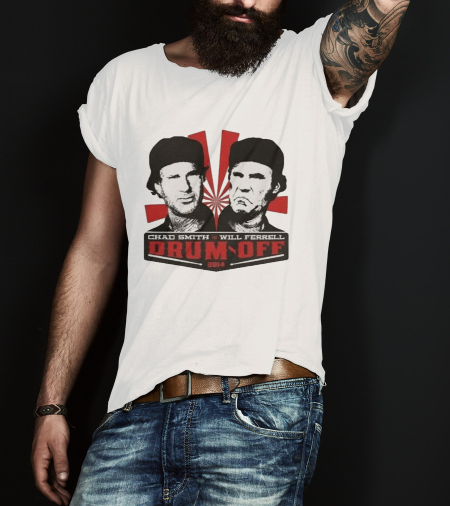 Chad Smith Will Ferrell Drum Off 2014 Event T-Shirt