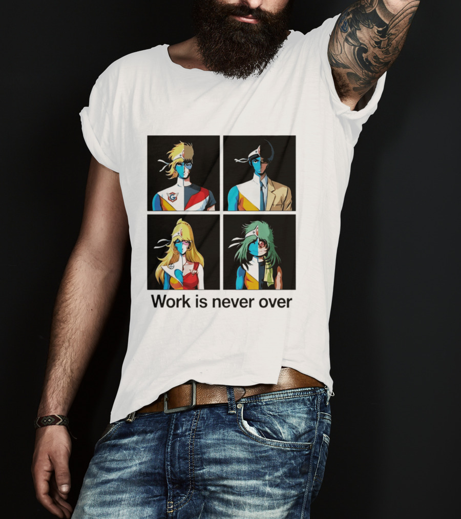 Crescendolls Work Is Never Over Daft Punk Interstella 5555 Characters T-Shirt