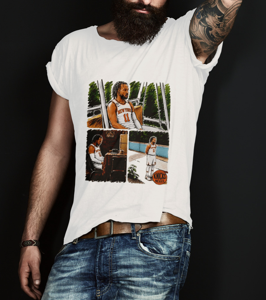 Jalen Brunson New York Knicks NBA Mexico Waiting For The Next Victim Meme T-Shirt