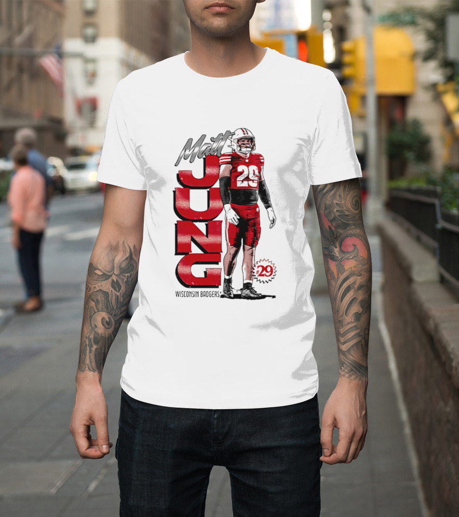 Matt Jung Wisconsin Badgers Football NCAA 29 T-Shirt