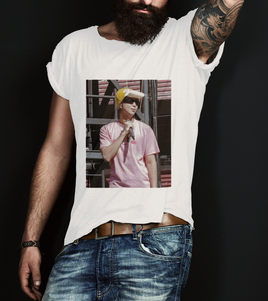 Namjoon Wearing Psyduck Hat Pink T T-Shirt