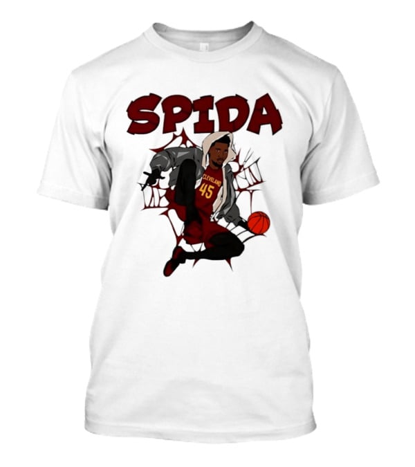 SPIDA Cleveland 45 Donovan Mitchell Basketball Spider Web T-Shirt