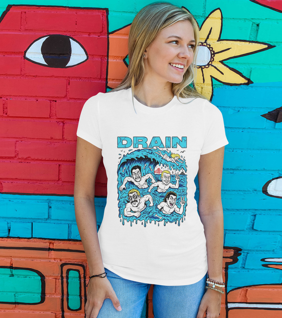 Drain Band Butthole Surfers Caricature Wave Surf T-Shirt
