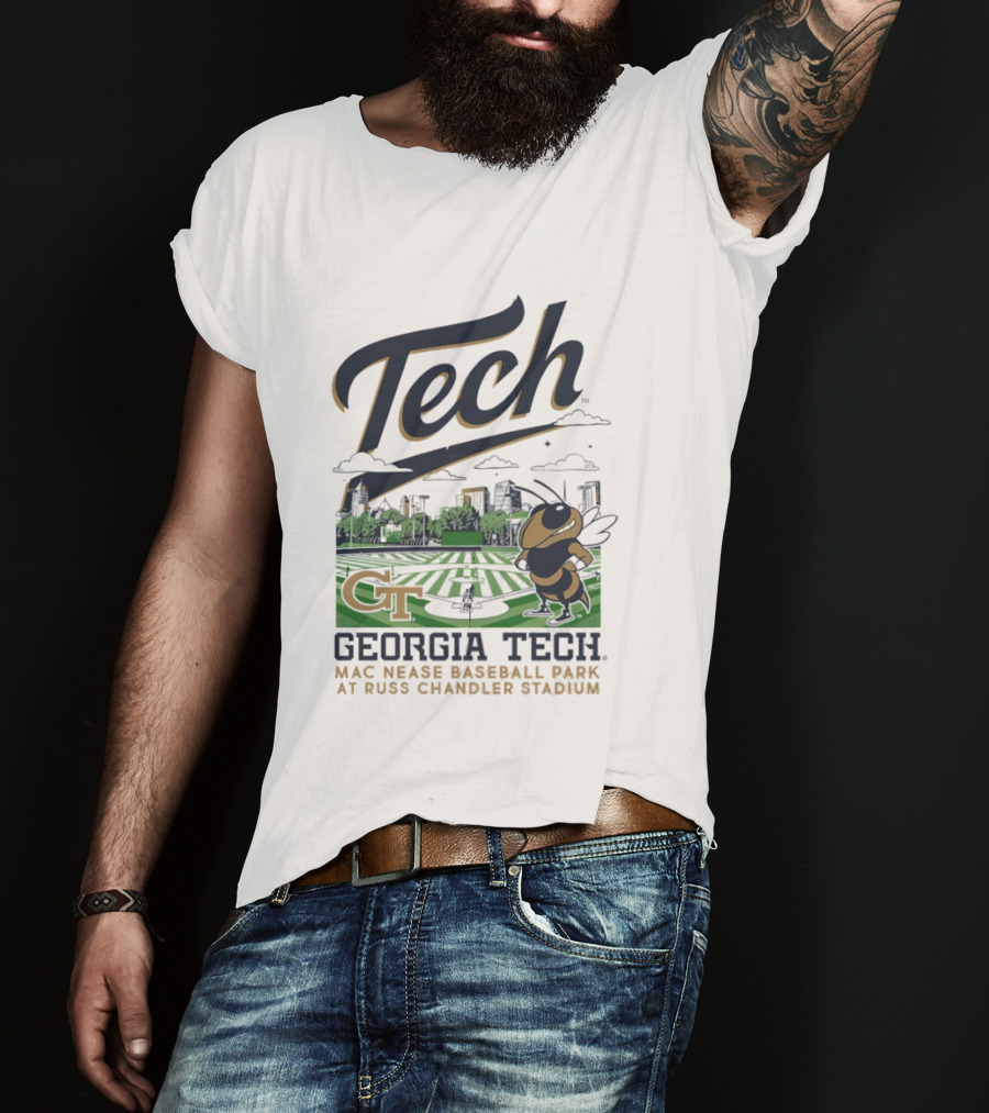 Georgia Tech Yellow Jackets Mac Nease Baseball Park Russ Chandler Stadium T-Shirt