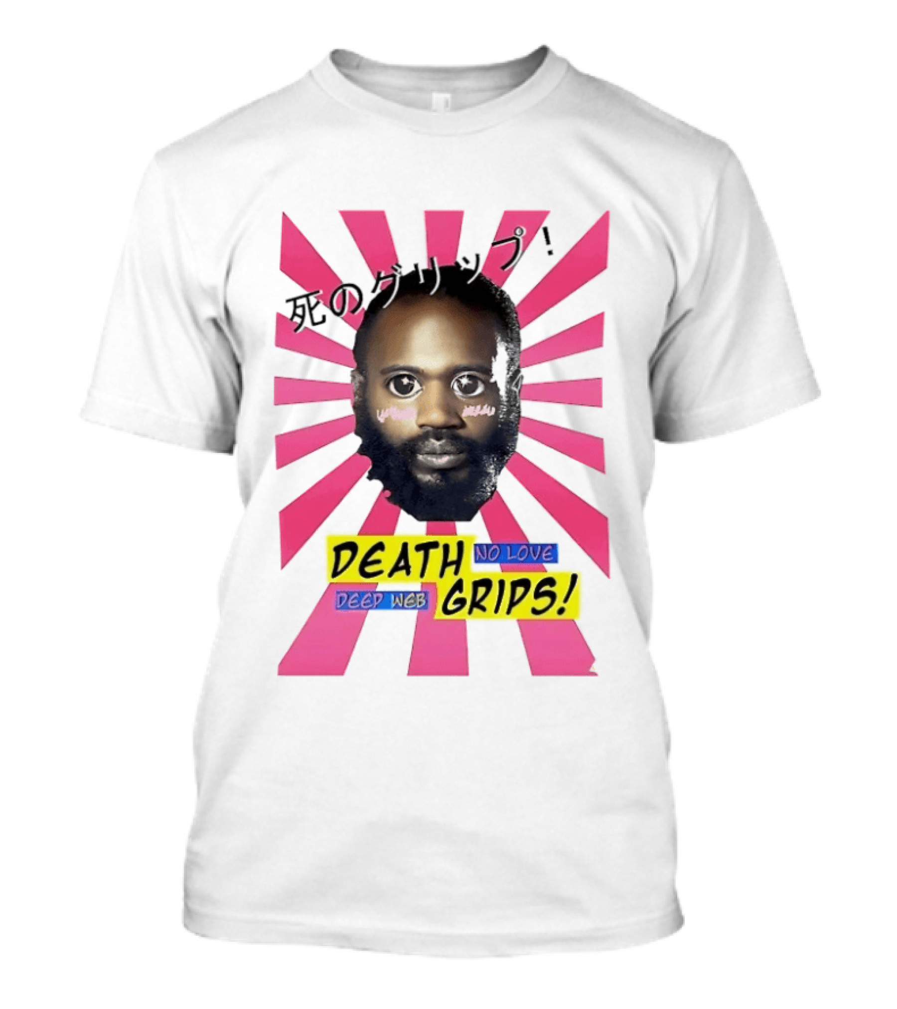 Stefan Burnett Death Grips No Love Deep Web Japanese Text Pink Sunburst T-Shirt