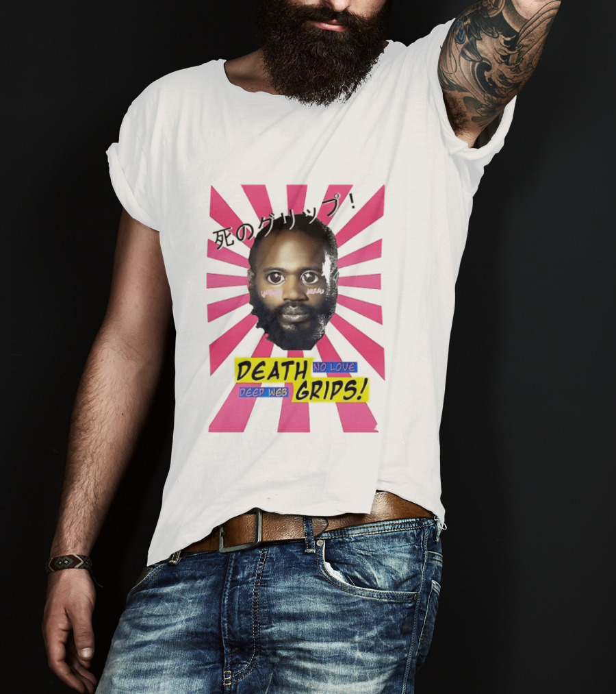 Stefan Burnett Death Grips No Love Deep Web Japanese Text Pink Sunburst T-Shirt