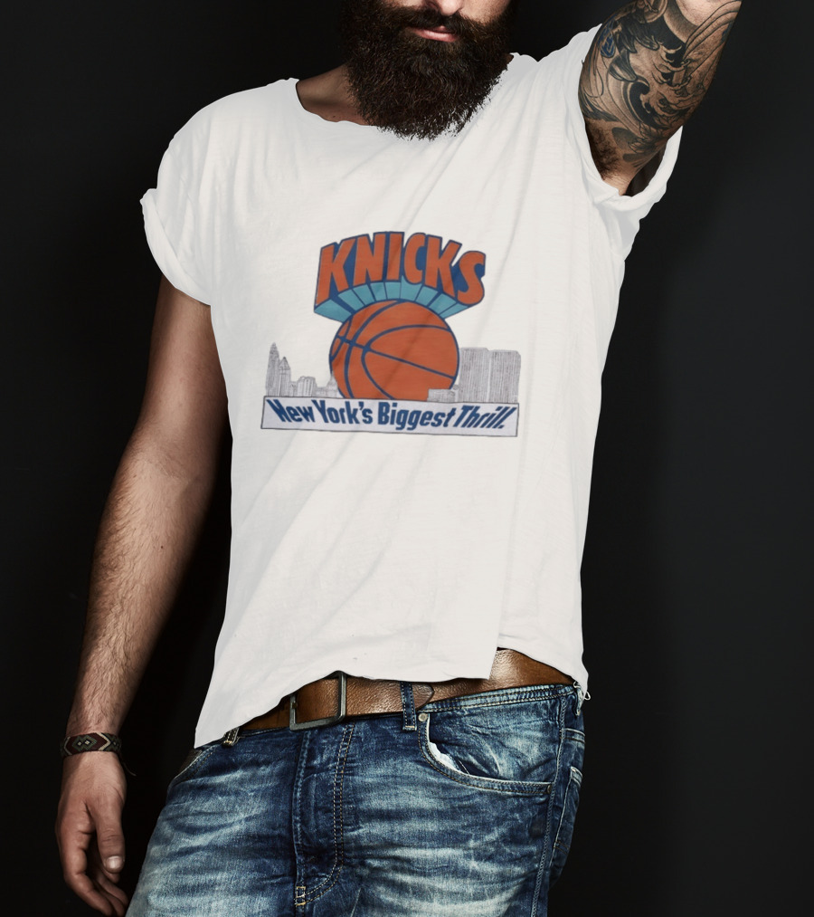 Knicks New York's Biggest Thrill Basketball Skyline T-Shirt
