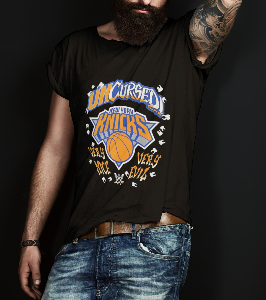 Uncursed New York Knicks Very Nice Very Evil Danhausen WWE T-Shirt