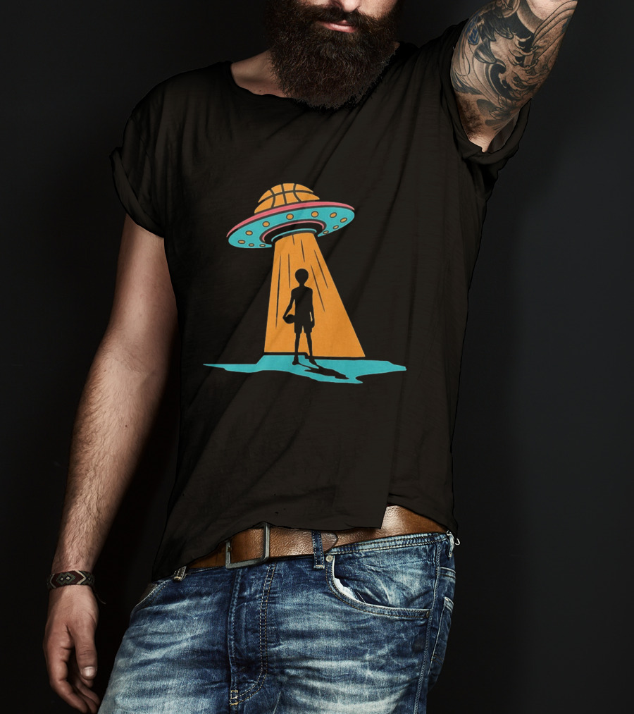 San Antonio Spurs Basketball UFO Alien Abduction Hoops T-Shirt