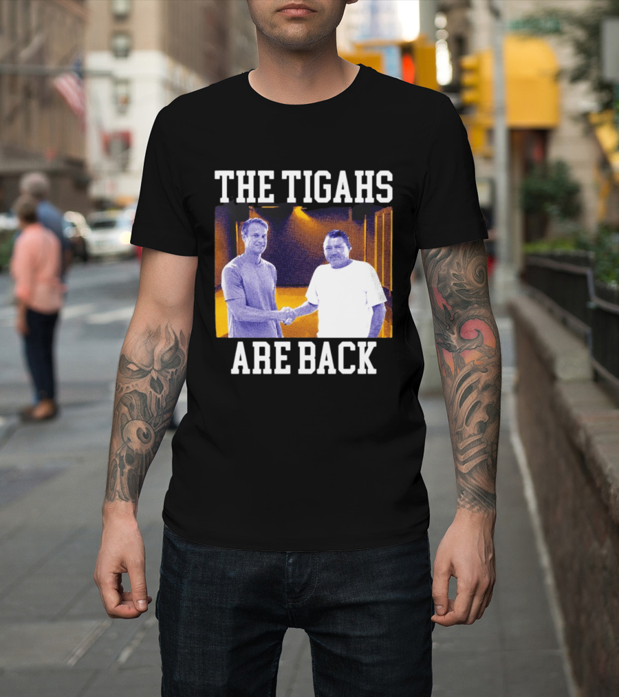 Lane Kiffin Ed Orgeron The Tigahs Are Back LSU Duo Handshake T-Shirt