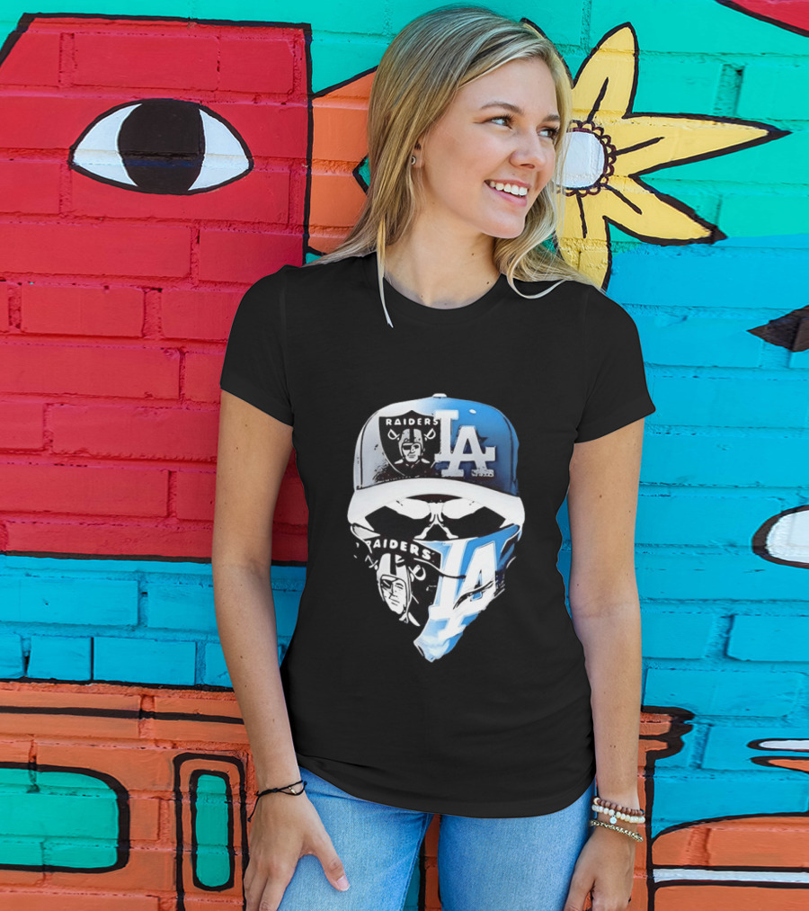 Las Vegas Raiders Los Angeles Dodgers Split Raiders LA T-Shirt