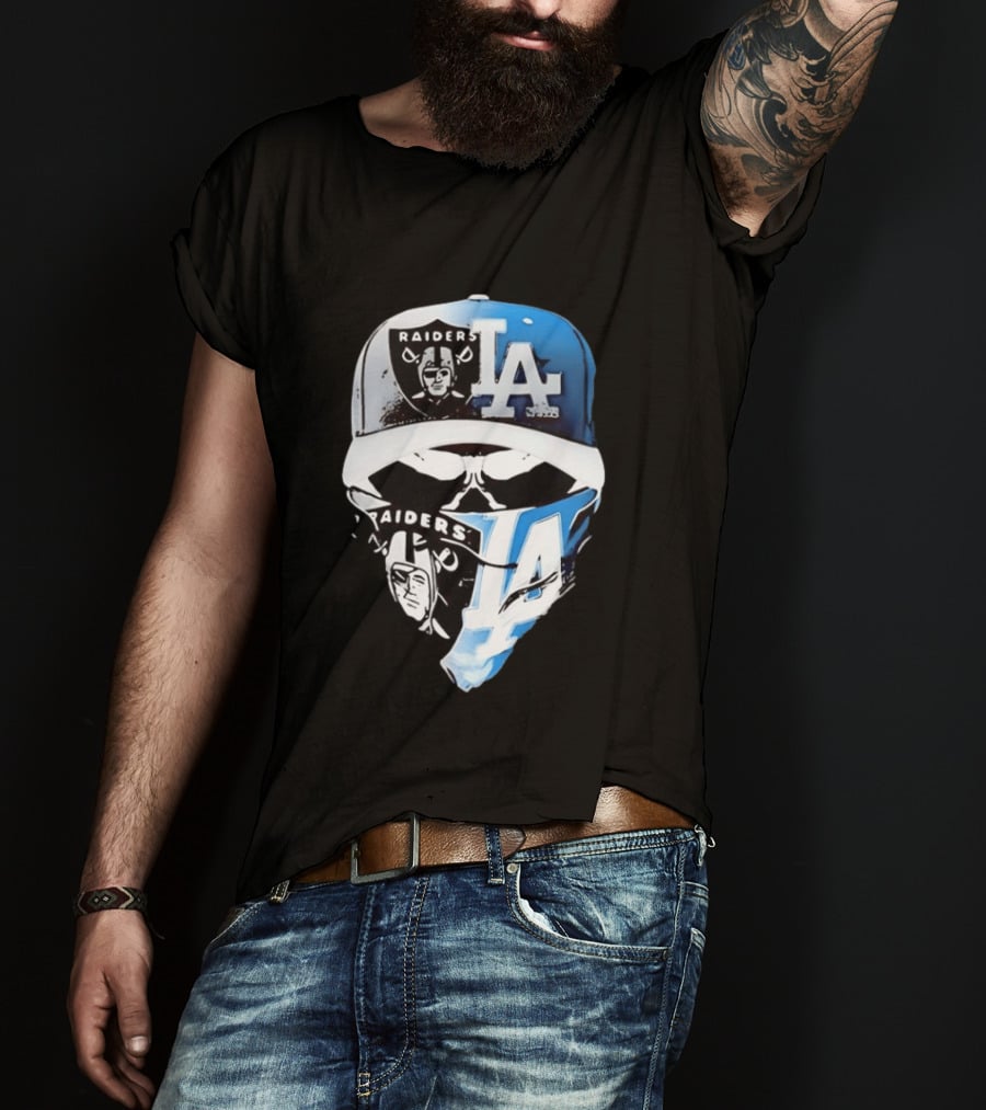 Las Vegas Raiders Los Angeles Dodgers Split Raiders LA T-Shirt