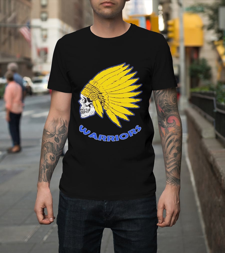 Warriors Fearless Spirit Skull Yellow Headdress T-Shirt