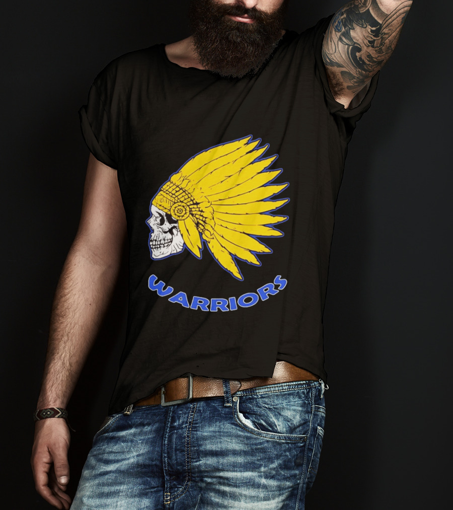 Warriors Fearless Spirit Skull Yellow Headdress T-Shirt