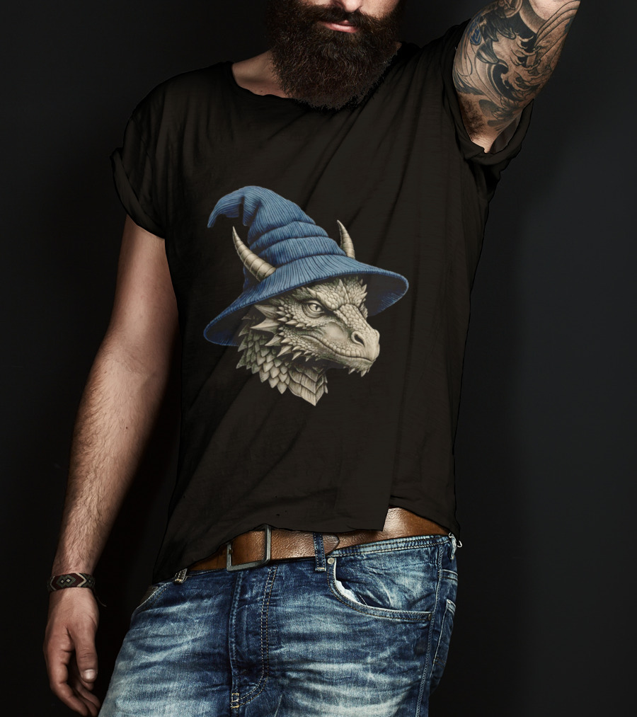 Beanie Dragon Wizard Hat Fantasy Creature T-Shirt