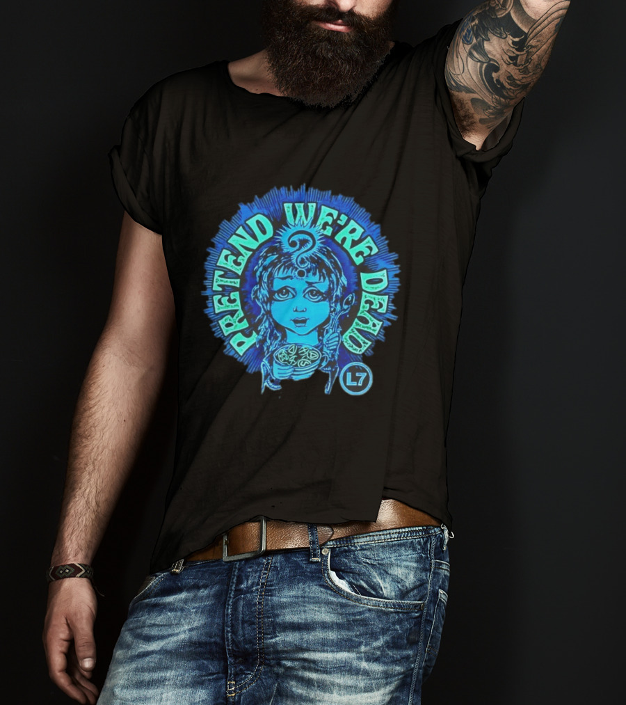 L7 Pretend We're Dead Blue Comic T-Shirt