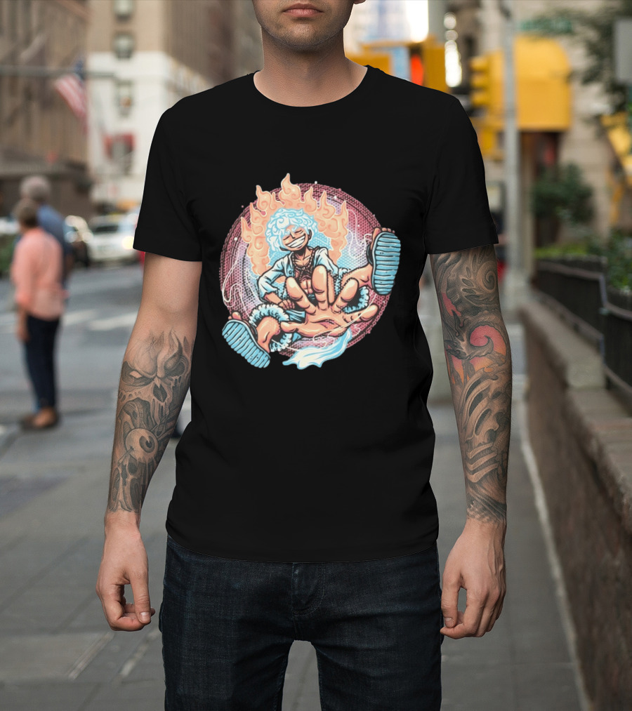 Luffy's Awakened Gear 5 Pirate King Manga Anime T-Shirt