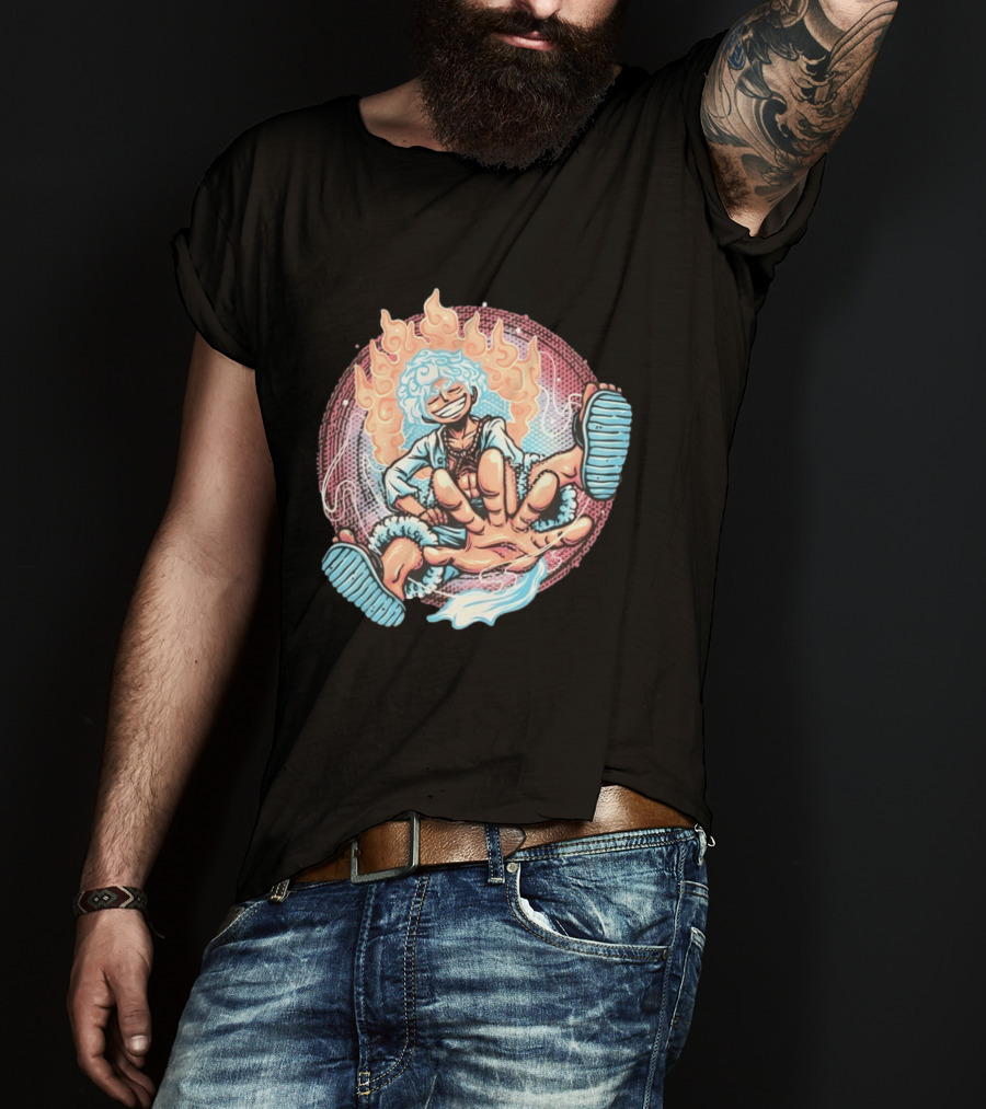 Luffy's Awakened Gear 5 Pirate King Manga Anime T-Shirt
