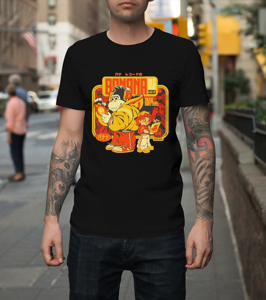 Banana Records Music Matters Retro Style Japanese T-Shirt