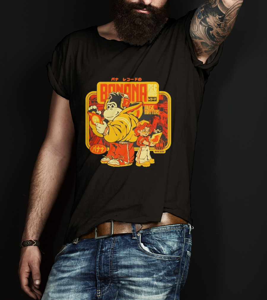 Banana Records Music Matters Retro Style Japanese T-Shirt
