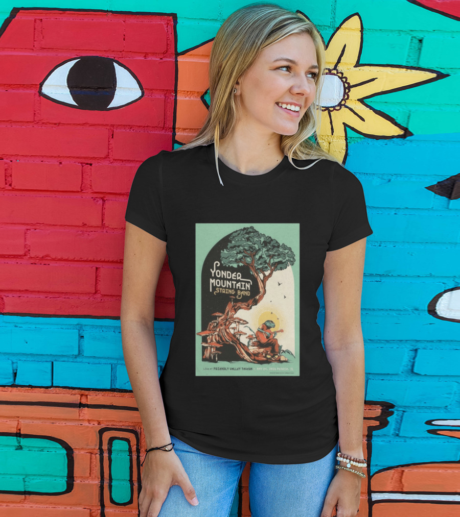 Yonder Mountain String Band Live At Friendly Valley Tavern Peoria IL May 24 2026 T-Shirt