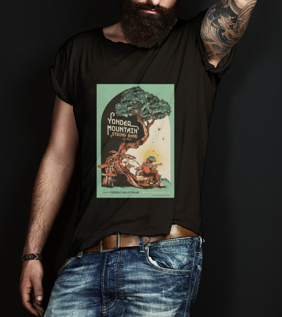 Yonder Mountain String Band Live At Friendly Valley Tavern Peoria IL May 24 2026 T-Shirt