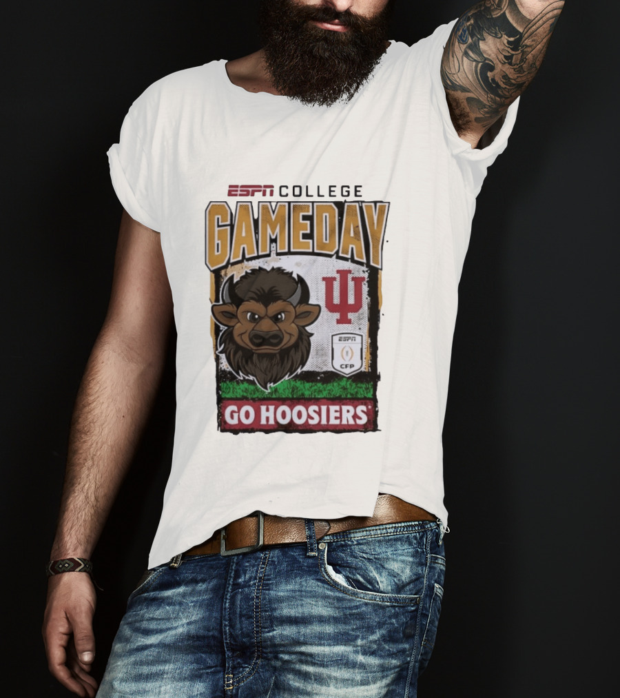 ESPN College Gameday Go Hoosiers IU Buffalo Football T-Shirt