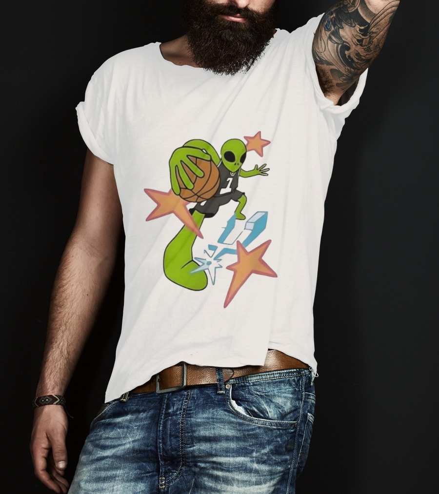 San Antonio Spurs Alien Basketball Dunking Stars T-Shirt