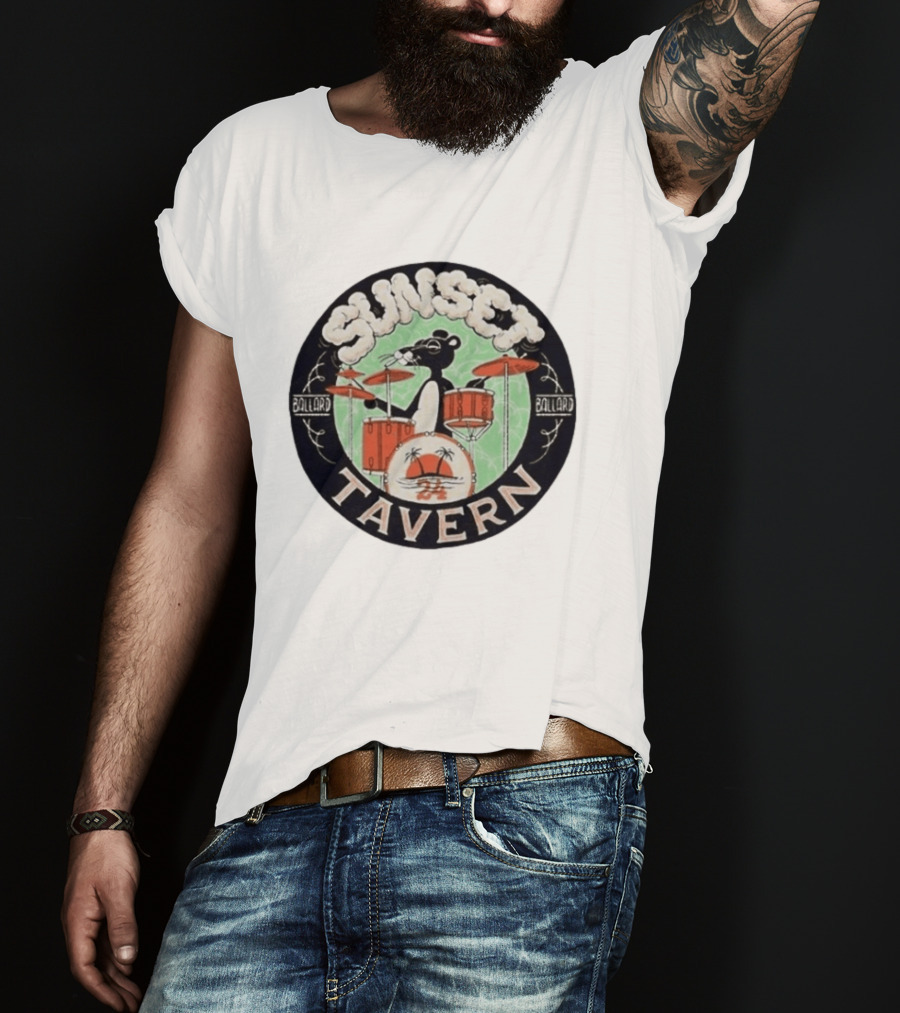 Sunset Tavern Ballard Drumming Bear 24th Anniversary Party Limited Edition T-Shirt